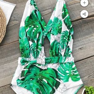 Cupshe back cross high thigh one piece swim suit